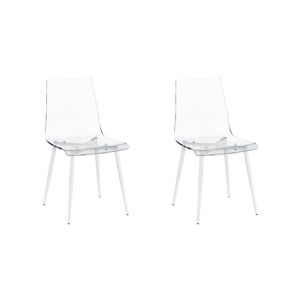 Acrylic Dining Chair-White 2/CTN