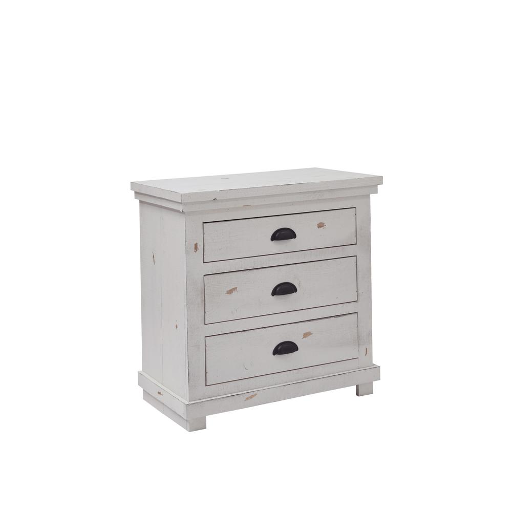 Willow Nightstand, 32" x 17" x 31", Distressed White