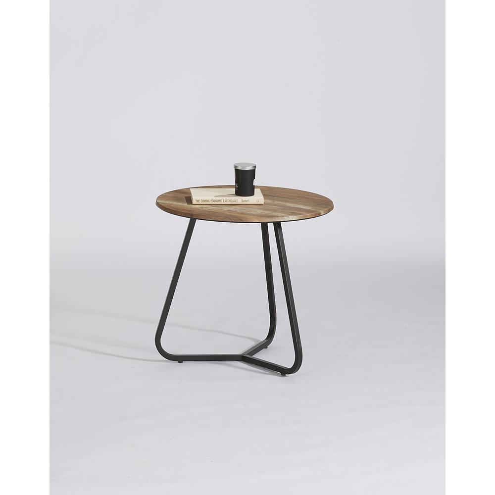 End Table, Yukon/Black Metal