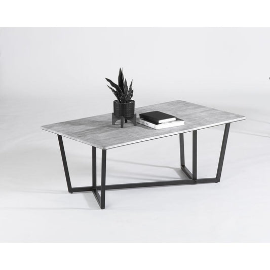 Cocktail Table, Industrial Gray/Black Metal