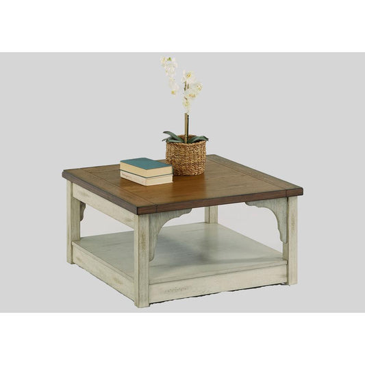 Square Cocktail Table, Oak/Antique White