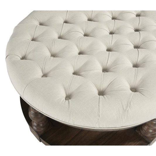 Round Upholstered Cocktail Table