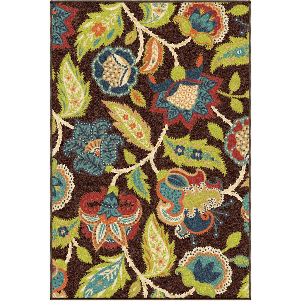 Orian Veranda Ethridge Brown Area Rug (5'2" x 7'6")