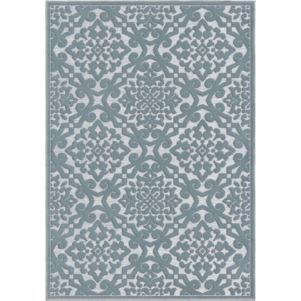 Boucle Indoor/Outdoor Lansing Harbor Blue Area Rug (9' x 13')