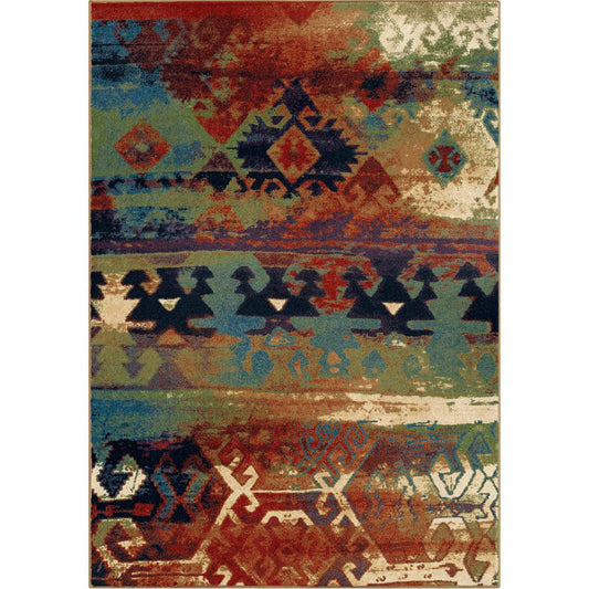 Orian Mardi Gras Elk River Red Area Rug (5'3" x 7'6")