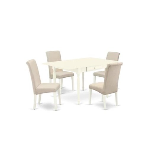 Dining Room Set Linen White, MZBA5-LWH-01