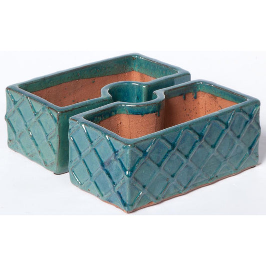 Trellis Square Umbrella Planter - Atlantis Blue