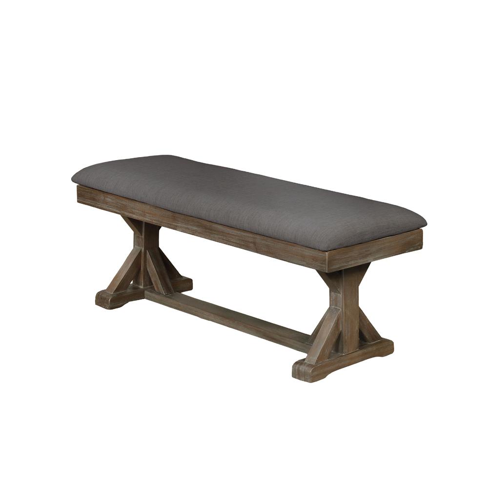 Upholstered Bench, Gray.