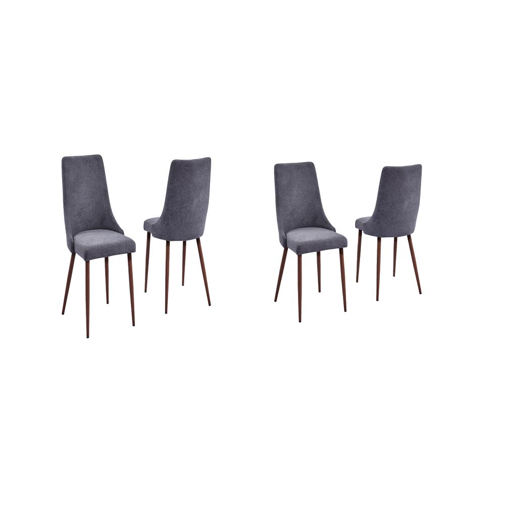 Dark Grey Dining Side Chair, Set of 4 - Faux Wood