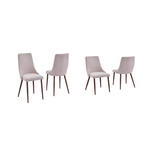 Beige Dining Side Chair, Set of 4 - Faux Wood