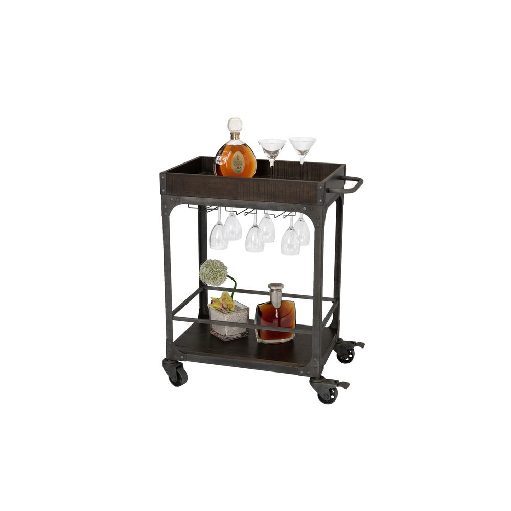 Rustic Espresso Cart w/ Lower Shelf