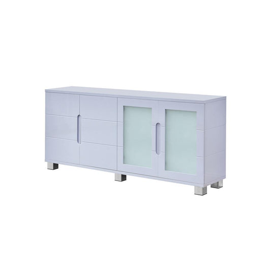 High Gloss light Gray server with 4 doors