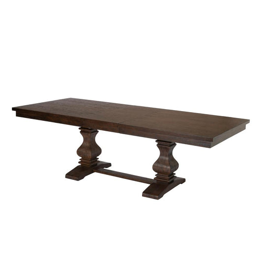 78"-96" Extension Dining Table w/Center 18-Inch Leaf, Walnut Color