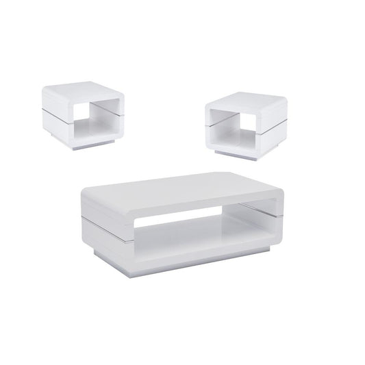 3pc Coffee Table in High Gloss White