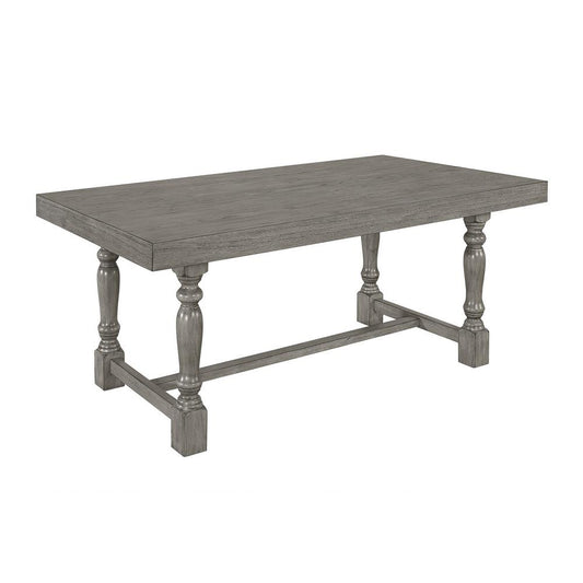 Classic Dining Table with Four Posts in Rustic Wood Finish