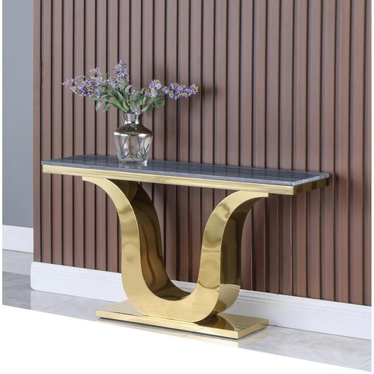 Marble Console Table with Stainless Steel Gold Base, 2 Options To Choose