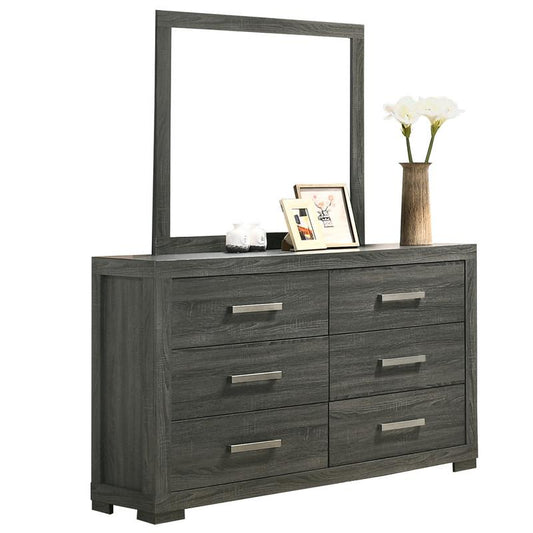 Lisa Dresser with Mirror in Weathered Gray