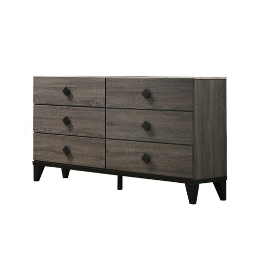 Madelyn Dresser in Rustic Gray Walnut and Faux Marble Top