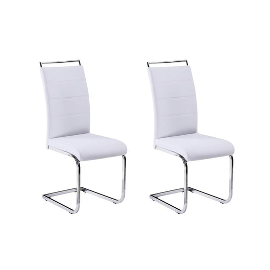 Faux Leather Side Chair, White (Set of 2)