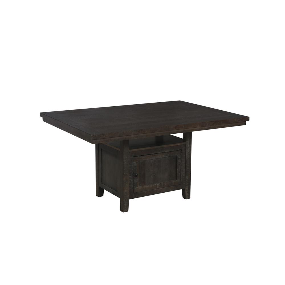 Classic Dining Table w/Storage in Rustic Dark Oak Finish