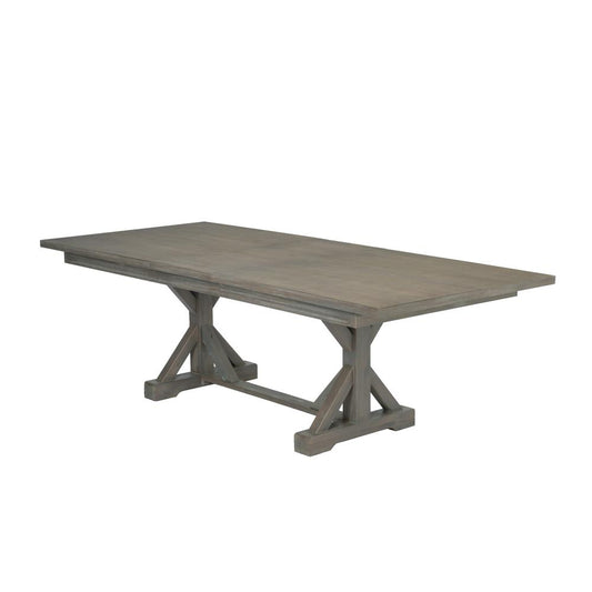 78"-96" Extension Dining Table w/Center 18-Inch Leaf, Rustic Grey Color