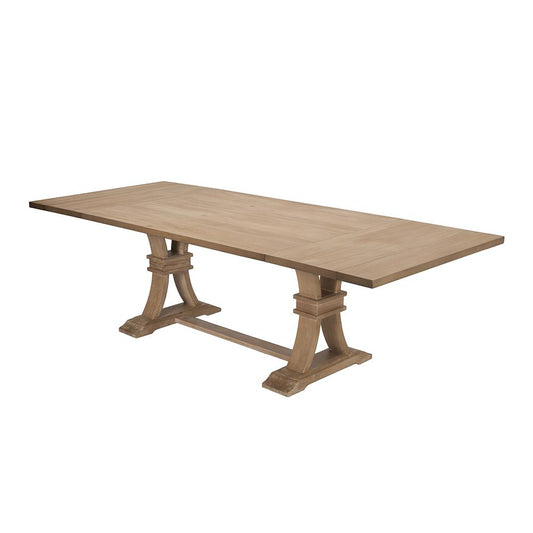 Classic Extendable Dining Table with Two 16" Leafs in Rustic Wood Finish