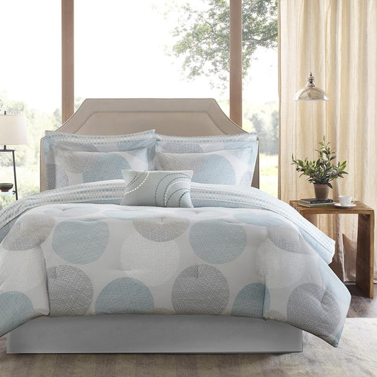 100% Polyester Microfiber Printed 9pcs Comforter Set,MPE10-159