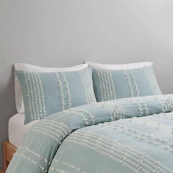 Cotton Jacquard Comforter Mini Set Aqua 519