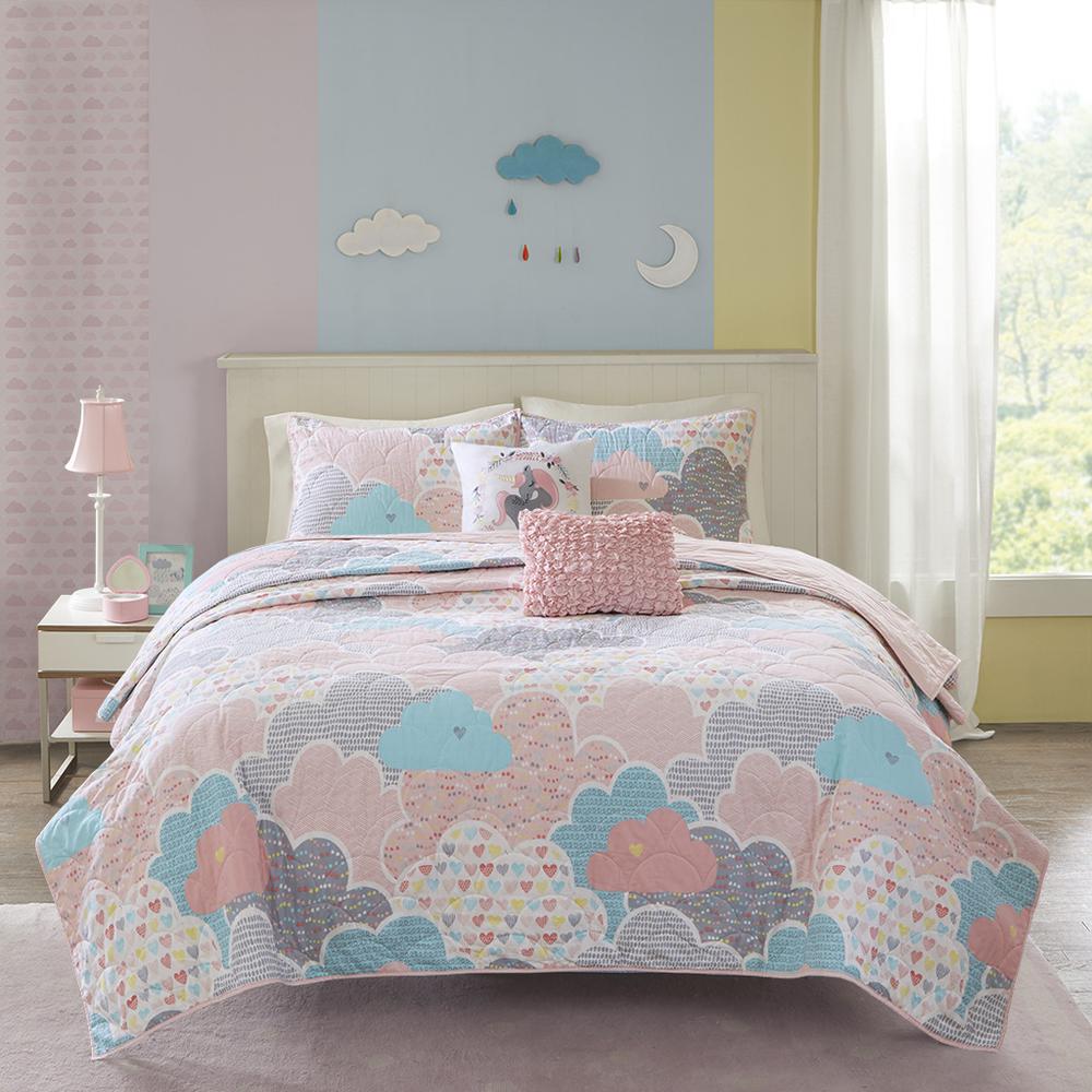 100% Cotton Printed 5pcs Coverlet Set,UHK13-0016