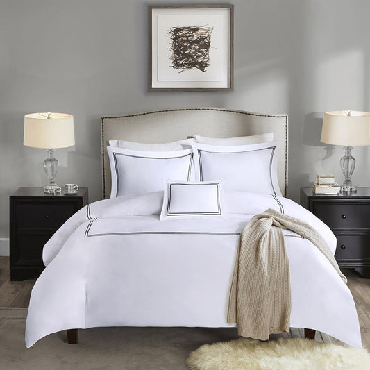 100% Cotton Sateen Embroidered Duvet Cover Set,MPS12-091