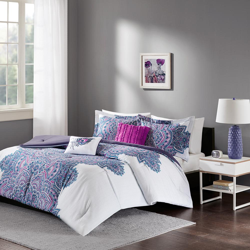 100% Polyester Microfiber Printed 5 Piece Comforter Set,ID10-938