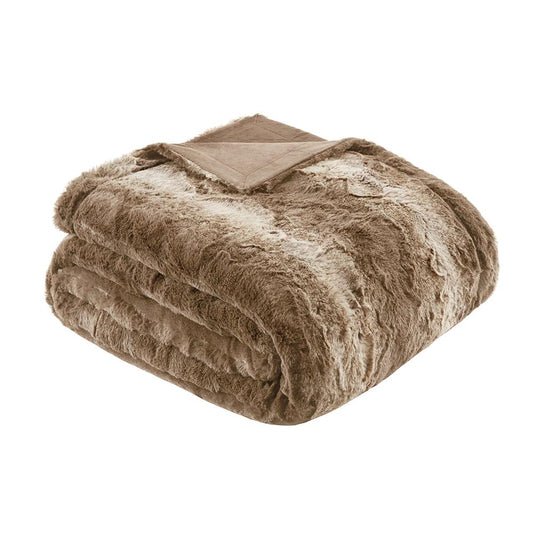 100% Polyester Faux Tip Dyed Brushed Fur Oversized Bed Throw,MP50-2918