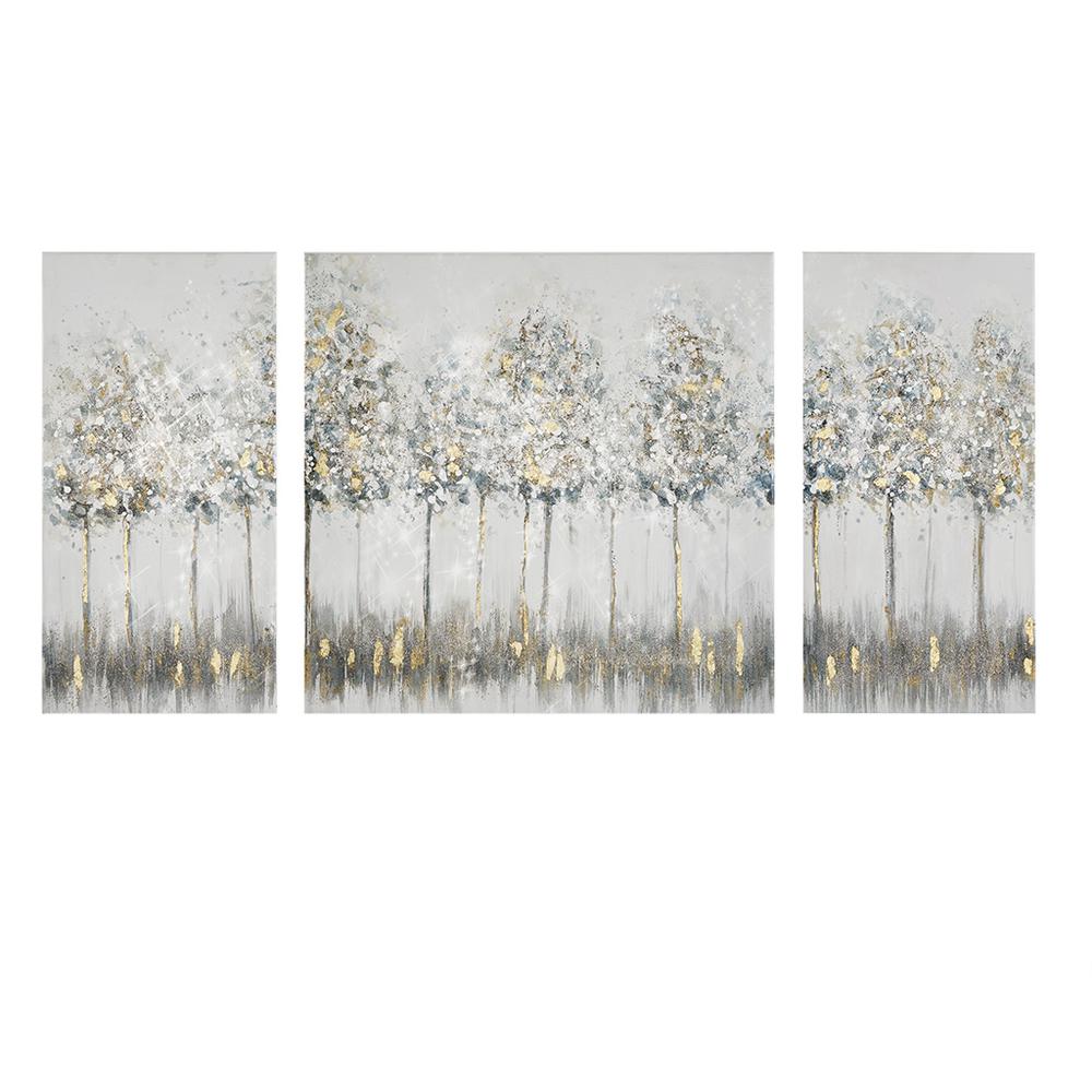 3Pc Set Printed Canvas With Gold Foil