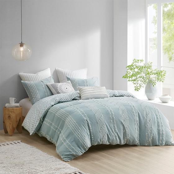 Cotton Jacquard Comforter Mini Set Aqua 526