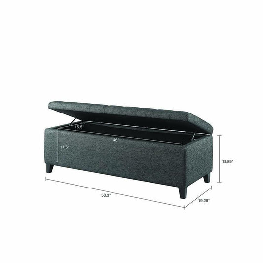 Shandra Tufted Top Storage Bench,FUR105-0052