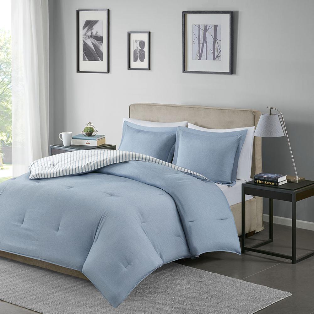 100% Polyester Microfiber Chambray Comforter Set,MPE10-561