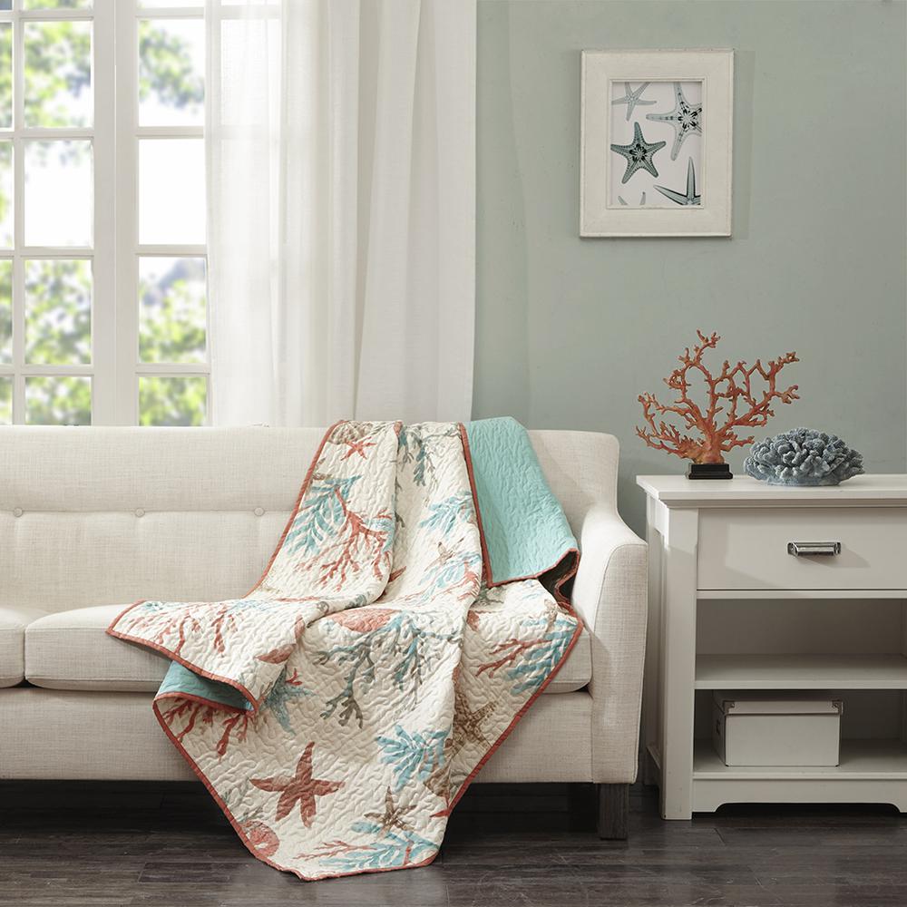 100% Cotton Sateen Oversized Quilted printed Throw