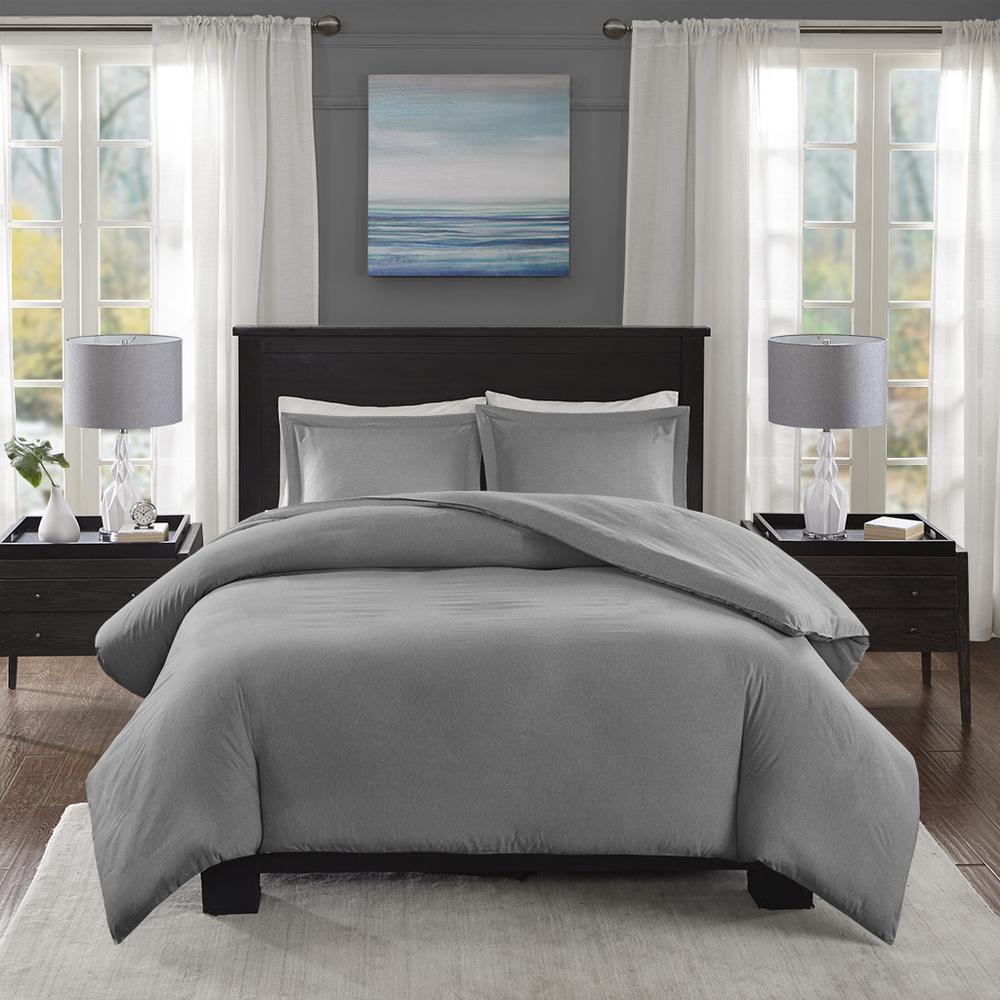 100% Polyester Microfiber Solid Heathered Duvet Mini Set,MPE12-655