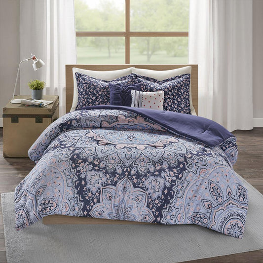 100% Polyester Microfiber Printed Boho Comforter Set