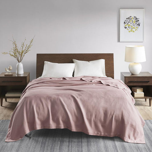 100% Certified Egyptian Cotton Blanket - Twin - Rose