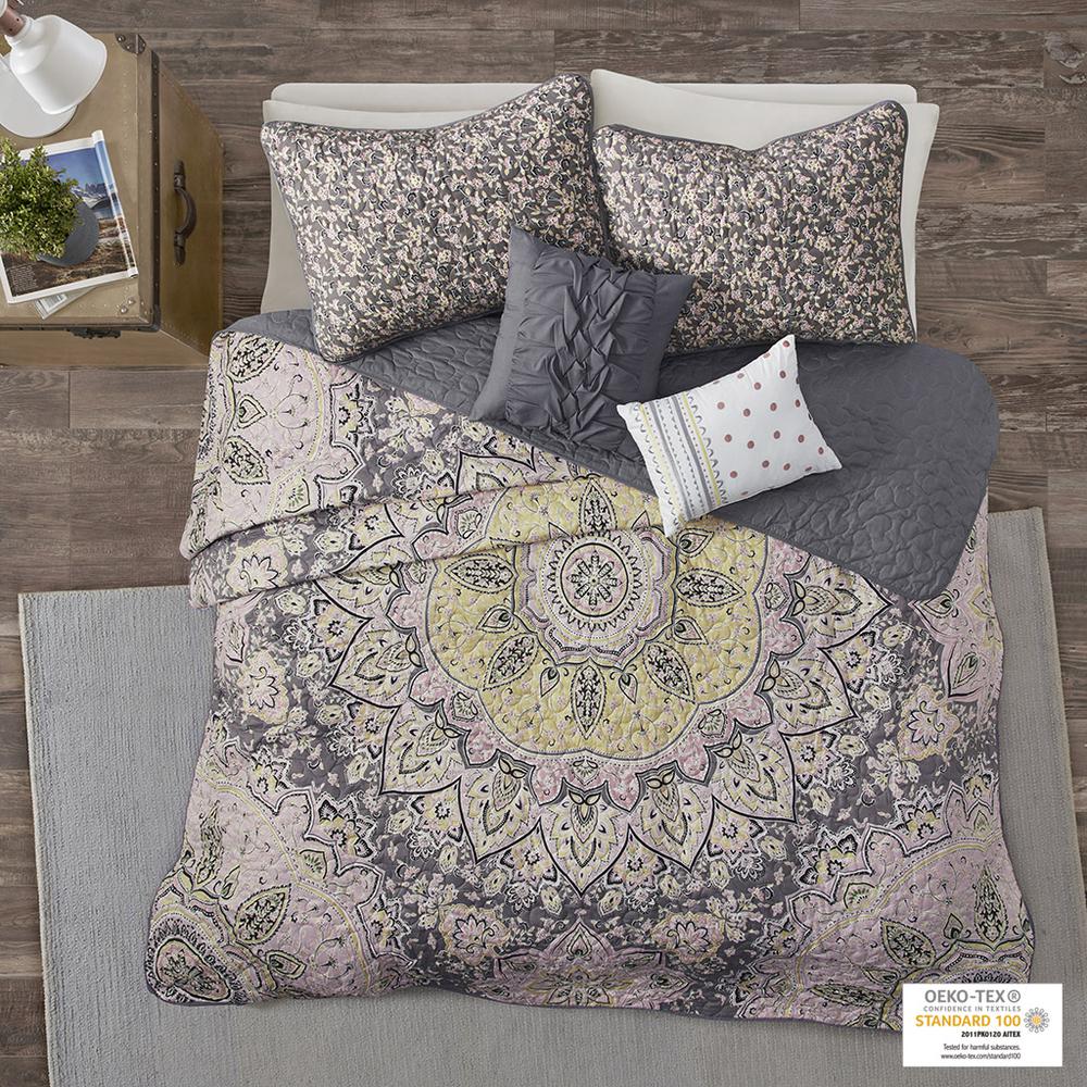 100% Polyester Printed  5pcs Coverlet Set, ID13-1962