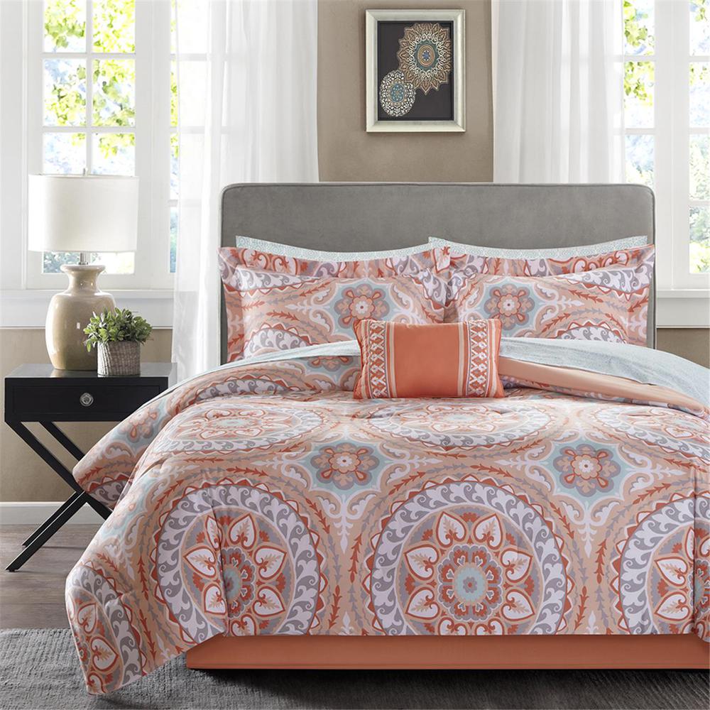 100% Polyester Microfiber Printed 9pcs Comforter Set,MPE10-207