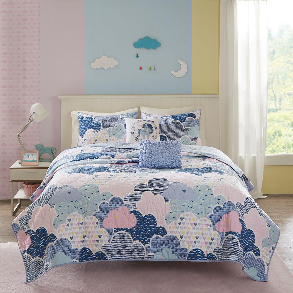 100% Cotton Printed 5pcs Coverlet Set,UHK13-0020