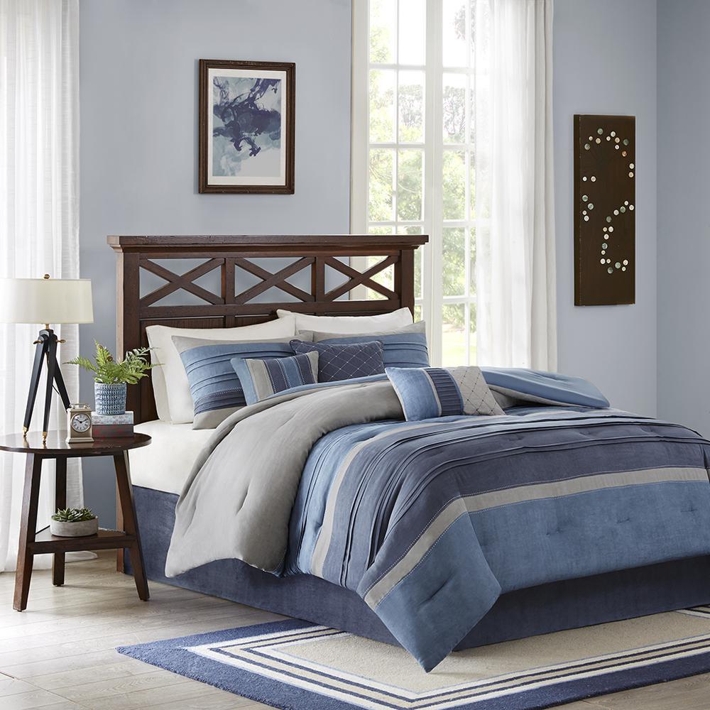 100% Polyester Microsuede 7 Piece Comforter Set,MP10-1638