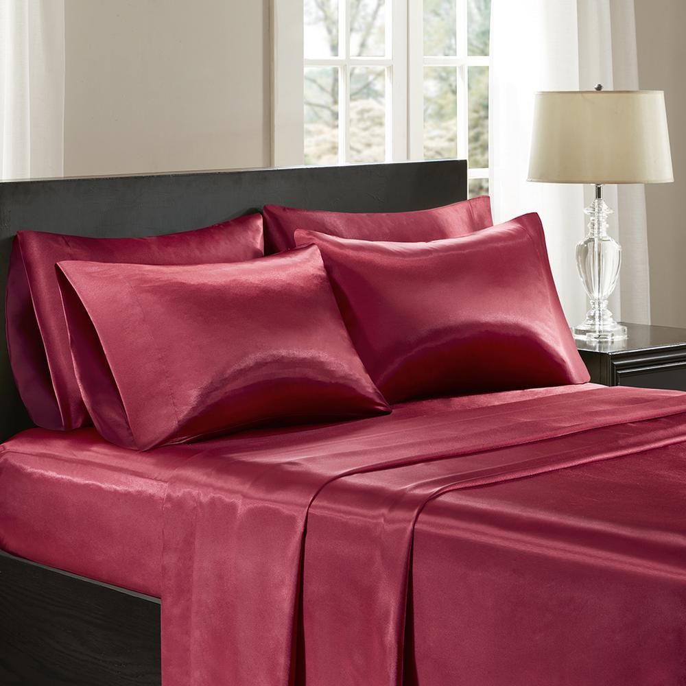 100% Polyester Satin Solid Sheet Set,SHET20-179