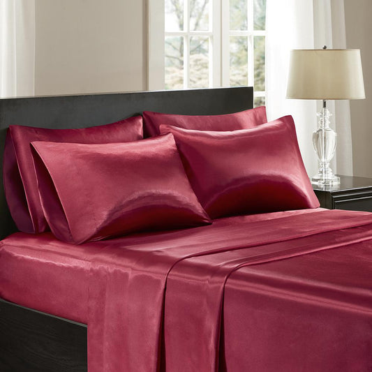 100% Polyester Satin Solid Sheet Set,SHET20-179