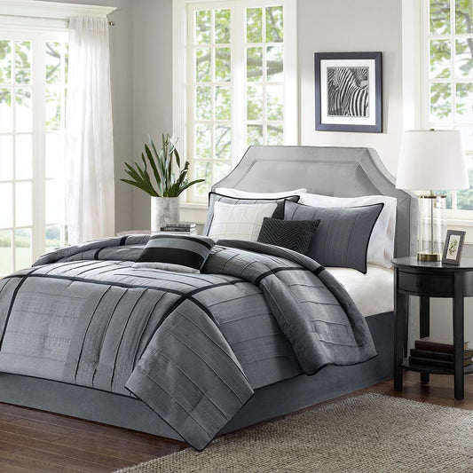 100% Polyester Microfiber Herringbone 7pcs Comforter Set,MP10-602