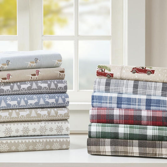 100% Cotton Flannel Printed Sheet Set,WR20-2039