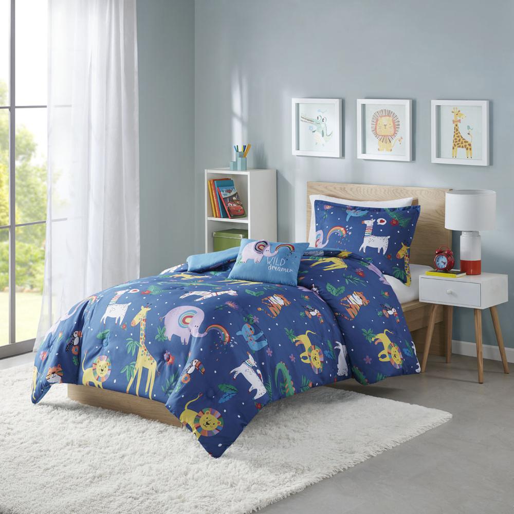 100% Polyester Brushed Fabric Printed Comforter Set, Multi