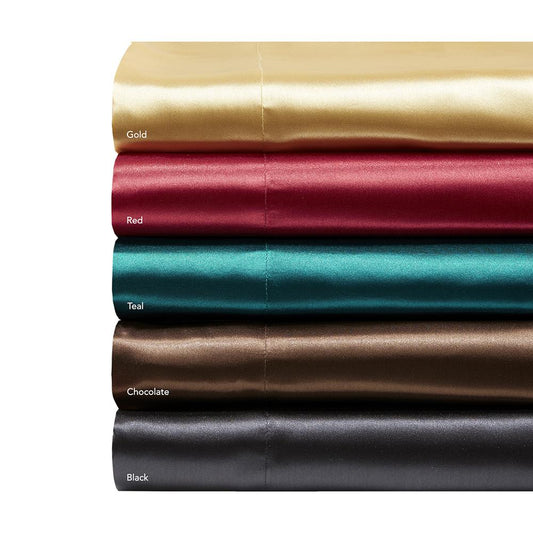 100% Polyester Satin Solid Sheet Set,SHET20-176